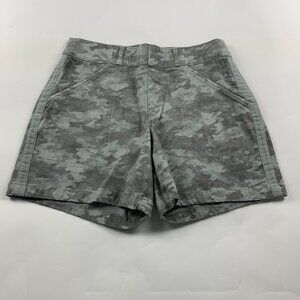 Spanx Sage Camouflage Stretch Canvas Pull On Shorts M